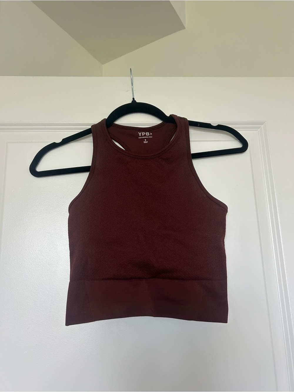 YPB Burgundy Cropped Rib Tank Top